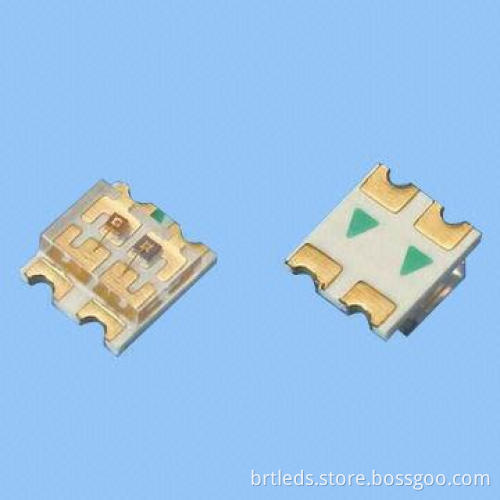 Bi-color SMD LED, Super Red and Pure Green Color, 1.6x1.5x0.75mm, 20mA